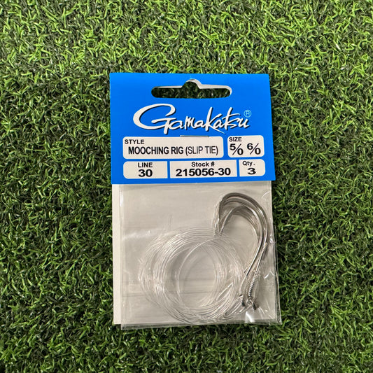 Gamakatsu Slip Tie Mooching Rig 5/0, 6/0 Hooks (Nickel, 30-Pounds Leader)