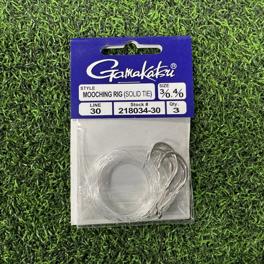 Gamakatsu Solid Tie Mooching Rig 3/0, 4/0 Hooks (Nickel, 30-Pounds Leader)